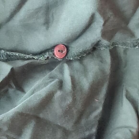 Valerie Stevens Teal VNeck Twill Cotton Shirt Sze M Petite Elbow Length Sleeves - Picture 5 of 7